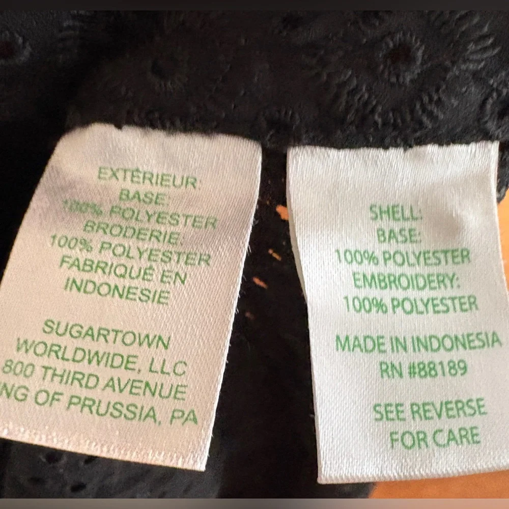 Lilly Pulitzer Top Black Sea Breeze Eyelet Long Sleeves Blouse SZ XL - Picture 7 of 8